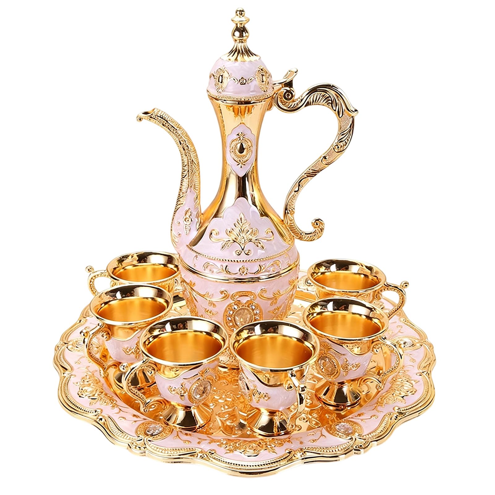 Elnwnnkc 1 Set Multifunctional Metal Wine Flasks European Designs Kirsite Construction for Functional and Decorative Barwares Wine Dispenser