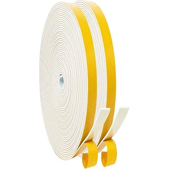 self-adhesive sealing tape for doors and windows 6 mm w x 1.5 mm d x 20 m foam tape foam strips door seal sealing strips sound insulation collision seal white