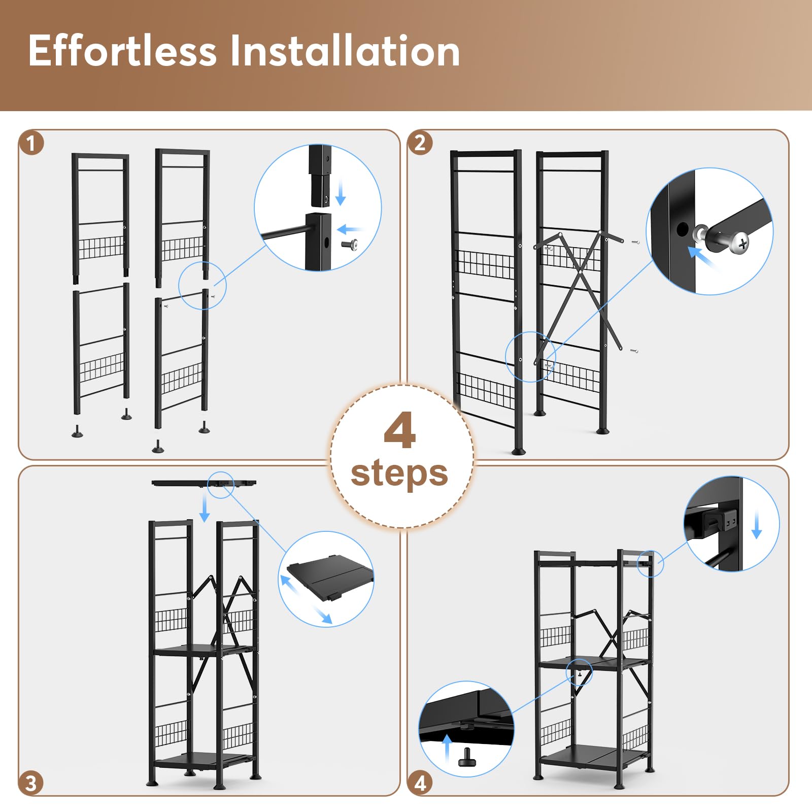Short Shelf Rack Narrow Storage Shelf Himix 3-Tier Expandable - Adjustable Metal Storage ...