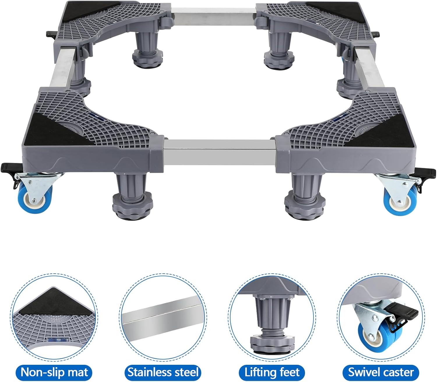 Scopri la Base Regolabile per Lavatrice: Stabilità e Mobilità con 300 kg di Portata!