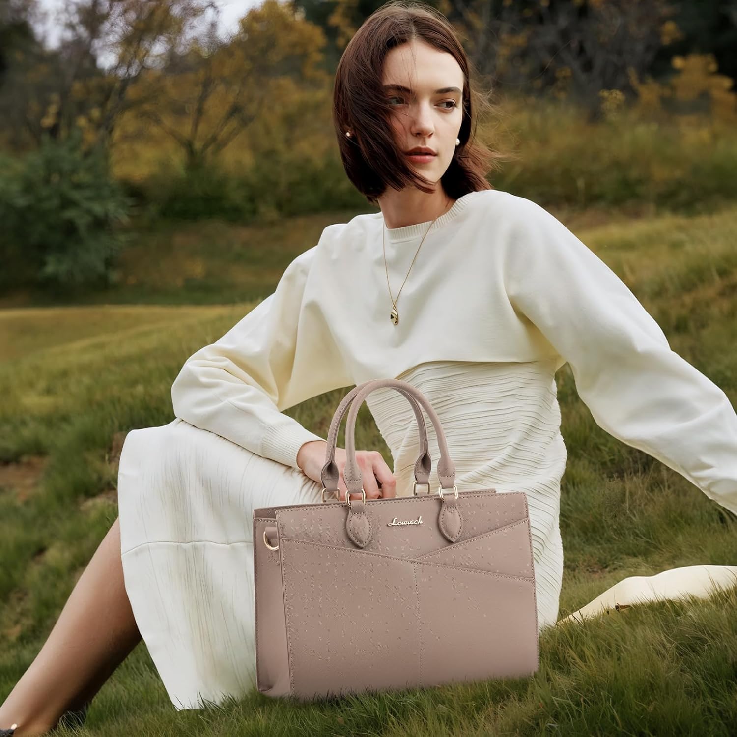 LOVEVOOK Purses for Women,Satchel Handbags Tote Bag, Black Pu Leather Shoulder Crossbody Top Handle Purse with Zipper - Image 3