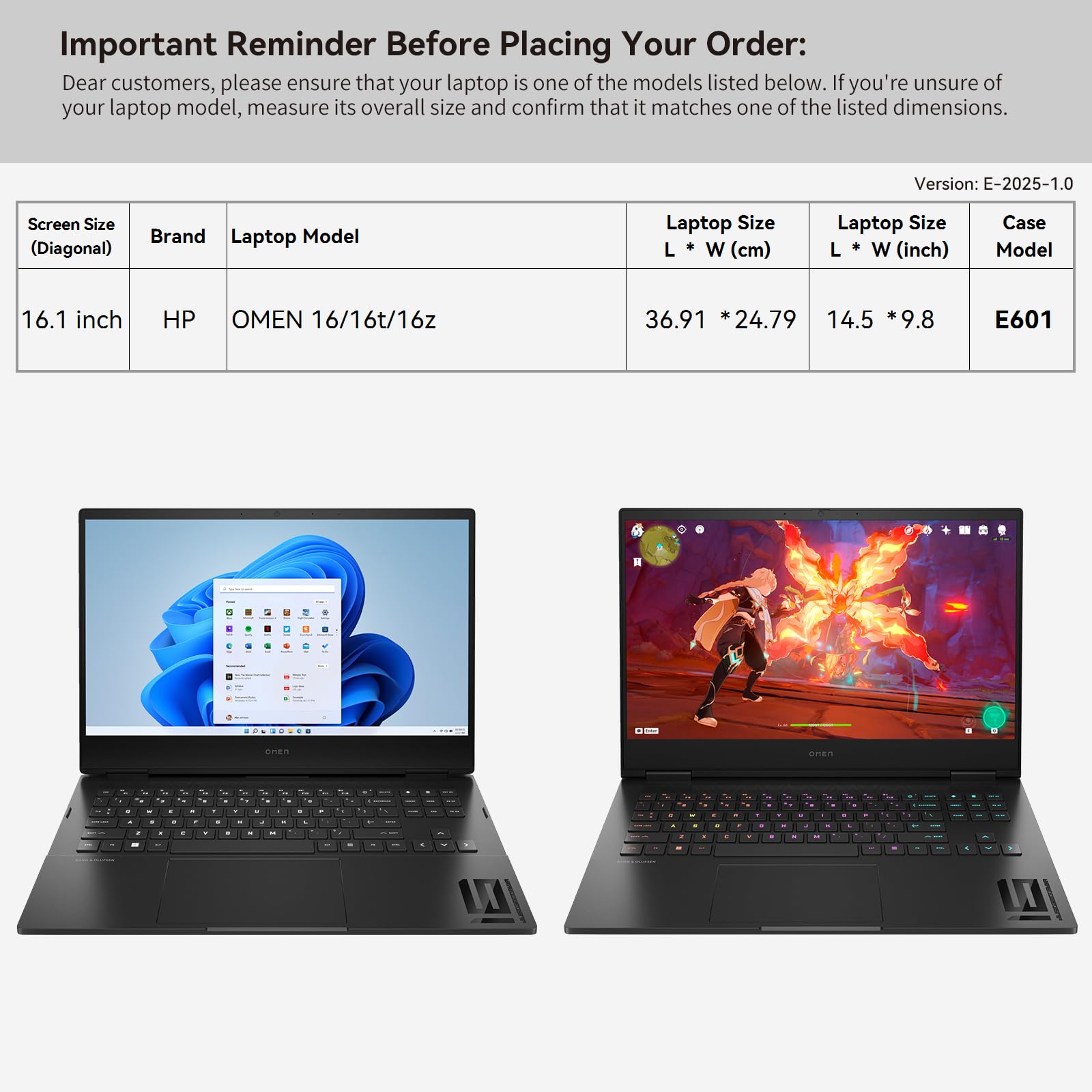 Smatree Funda para portátil HP OMEN de 16.1 pulgadas para laptop Gaming 16/16t/16z | HP - Funda con bolsillo para accesorios, diseño patentado Super Corner (E601)