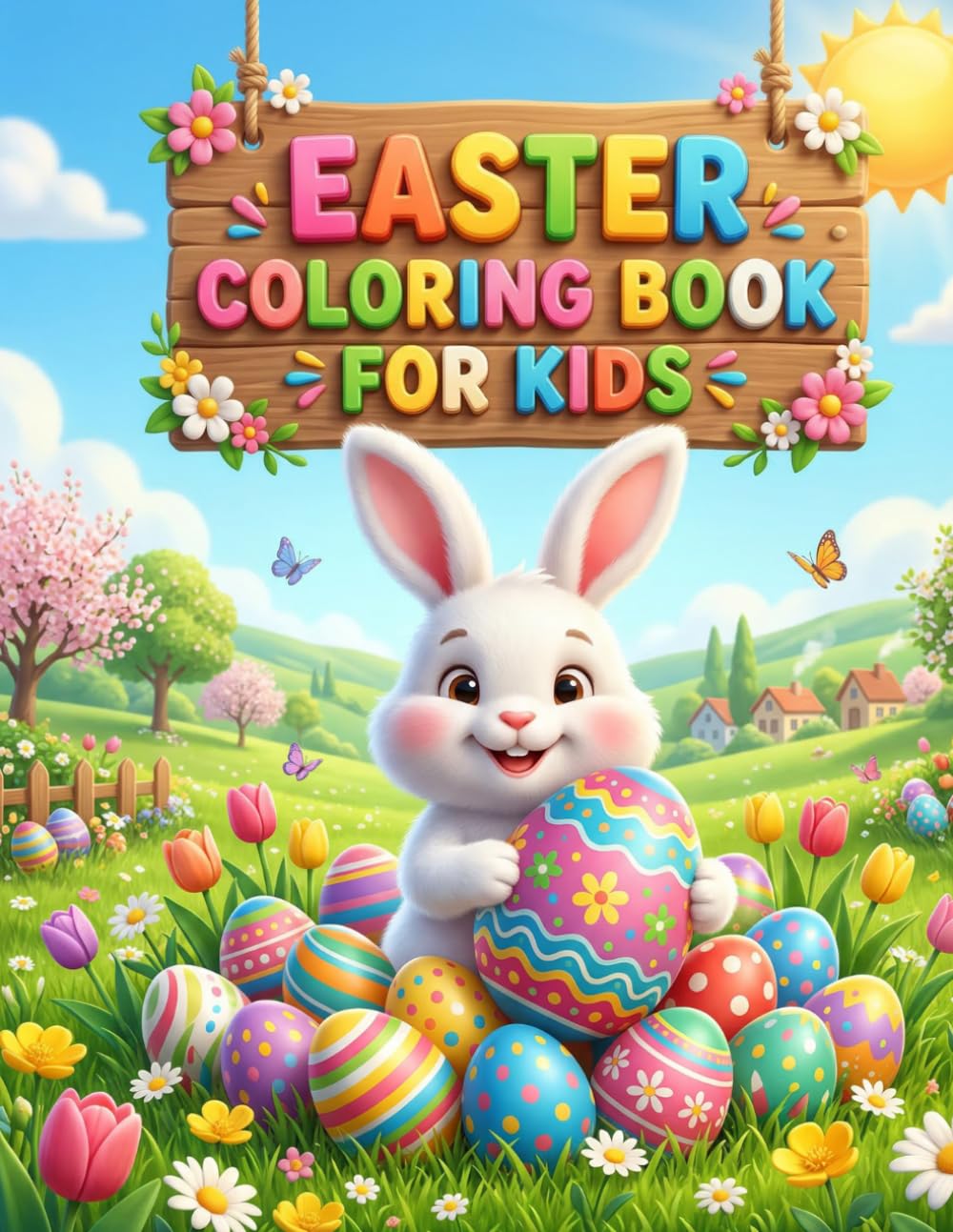 Easter coloring book for kids: 55 beautiful images for children aged 3 to 8 years