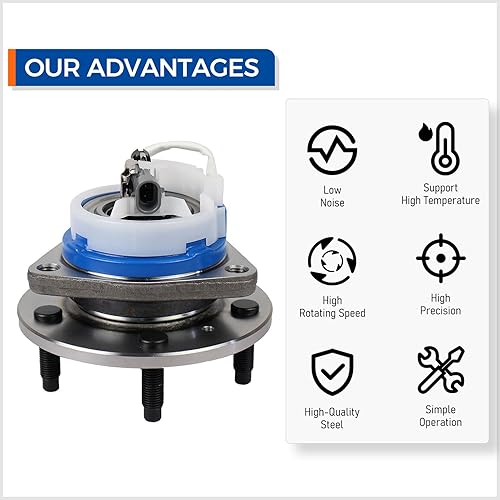 Miniatura 7 de PAROD Par 513121 Conjunto de rodamientos de cubo de rueda delantera compatible con Cadillac DTS Eldorado Seville, Chevy Impala Monte Carlo, Buick