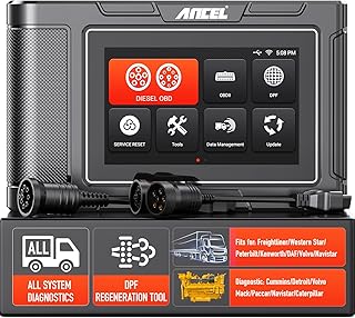 ANCEL Scanner de caminhão HD3300 resistente com regeneração DPF e redefinição de serviço, ferramenta de diagnóstico de todos os sistemas scanner Diesel OBD2 para Cummins, Detroit, Caterpillar e mais [nova versão 2022]