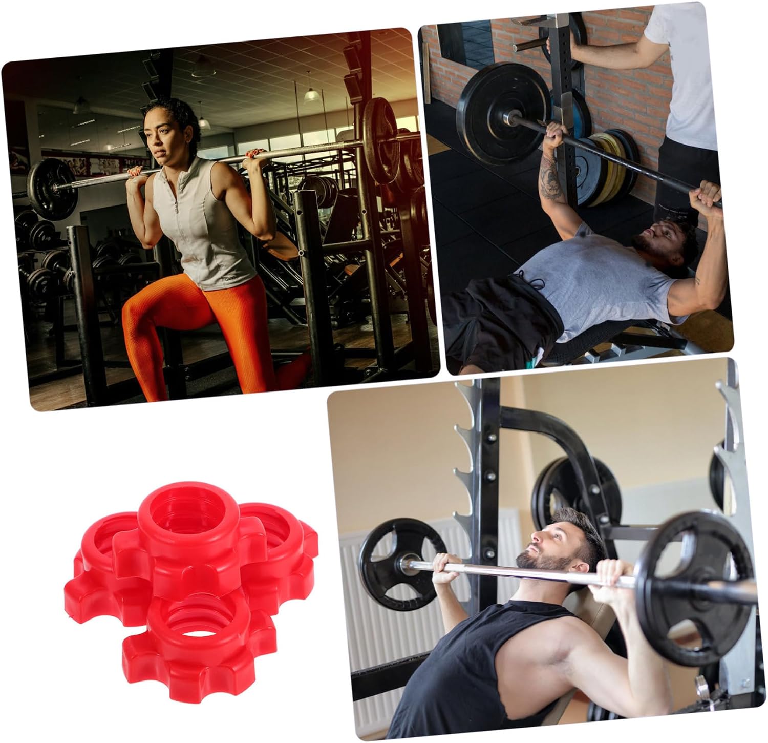 BESPORTBLE 4 pcs Adjustable Dumbbell Bar Nut Screw Clamps Secure Locking Collars for Weight Lifting and Fitness Training Compatible with Standard Dumbbell and Barbells