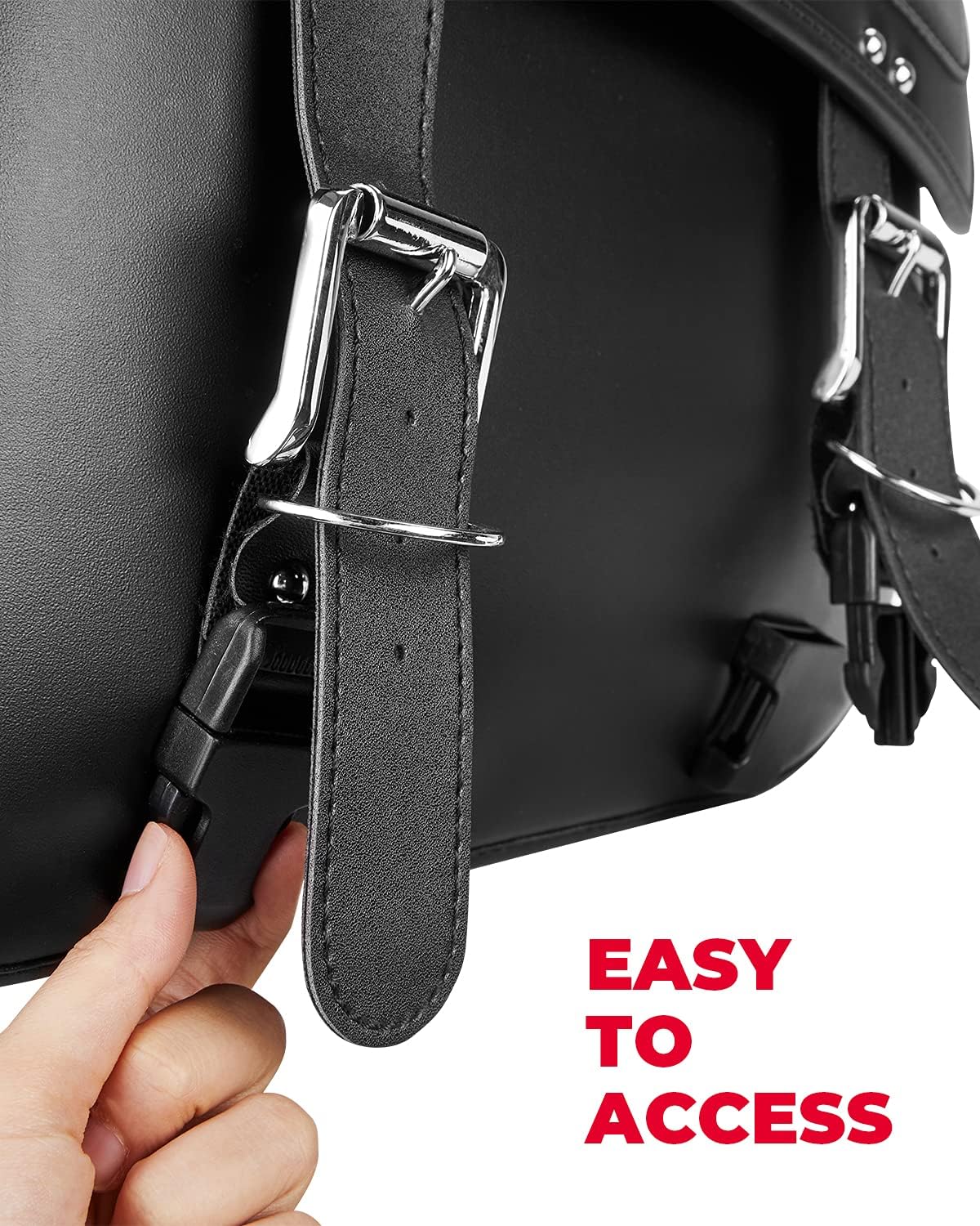 Motorcycle Saddlebags, Side Saddle Bags Leather PU compatible with vulcan, shadow, sporster vt1100 Throw Over Saddle Bag Black Universal Motorcycle Accessories: Automotive