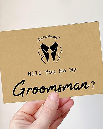 Miniatura 7 de Juego de 8 tarjetas de padrinos de boda, 6 piezas Will You Be My Groomsman y 2 piezas Will You Be My Best Man.