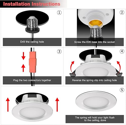 Miniatura 6 de MagicLight Luz empotrada inteligente de 6 pulgadas con control remoto, 15 W, 2700 K, 3000 K, 4000 K, 5000 K, 6000 K, cambio de color WiFi y luz de