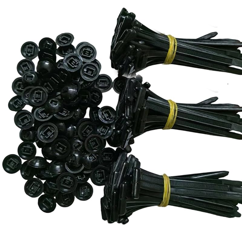 Kit de 100 Presilhas de Fixação Automotiva em Nylon Japelessor FDSH566 com Botão de Pressão – 90 mm