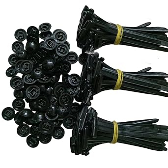 100PCS Snap-fit Nylon Fastening Clip for Car Repairs, Nylon Universal Cable Tie Buckle, Heavy Duty Self-Locking Zip Ties Holder Tools with Pin & Button Design, Fasteners Car Body