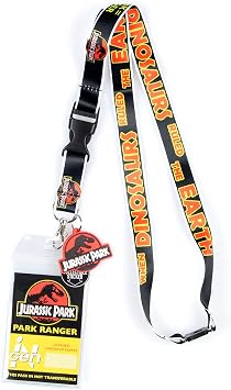 Jurassic Park Park Ranger Breakaway Lanyard Clear ID Badge Holder Keychain