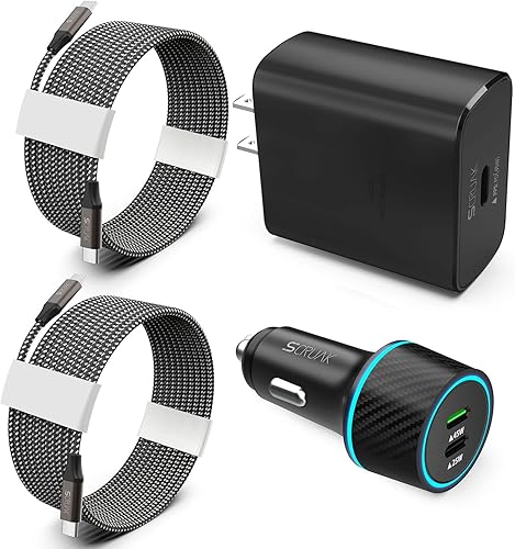 Cargador Ultra S24 S25 tipo C, SCRUAK 45W PPS Cargador USB-C súper rápido de pared/coche para Samsung Galaxy S25 Ultra/S25+/S25/S24