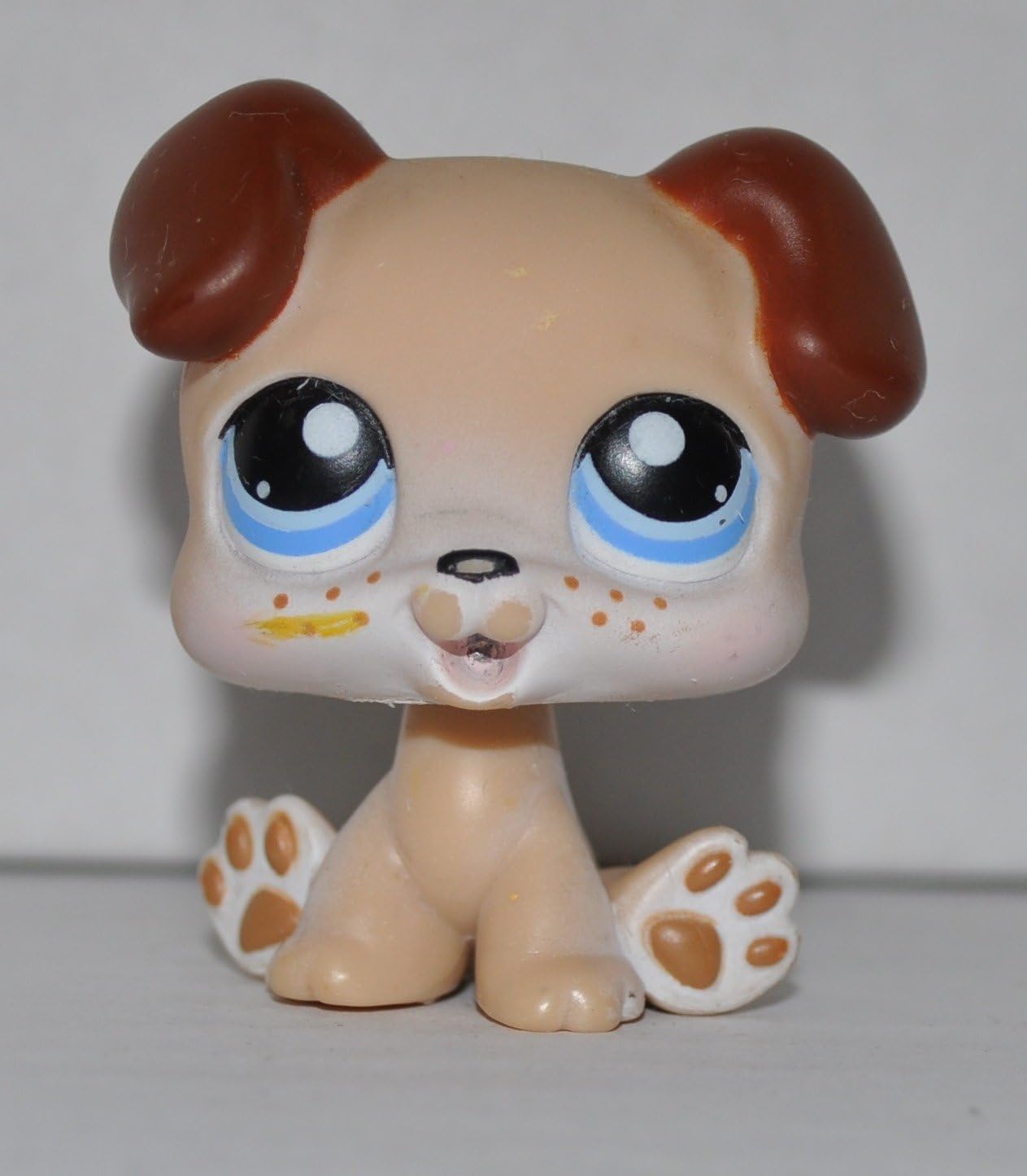 Puppy #143 (Tan, Blue Eyes) - Littlest Pet Shop (Retired) Collector Toy - LPS Collectible Replacement Single Figure - Loose (OOP Out of Package & Print)