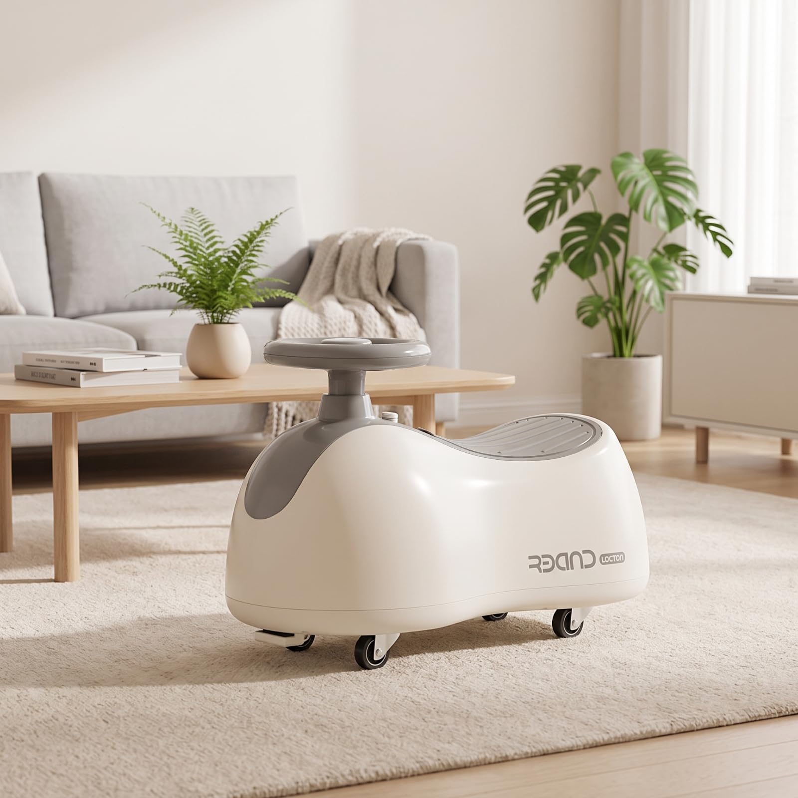 Correpasillos con Ruedas Giratorias Estable Coche Correpasillos con Luces Compacto para Caminar Infantil Música para, Gris Avanzado