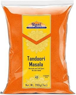 Rani Tandoori Masala (Natural, No Colors Added) Indian 11-Spice Blend 7oz (200g) ~ Salt Free | Vegan | Gluten Friendly | NON-GMO | Indian Origin