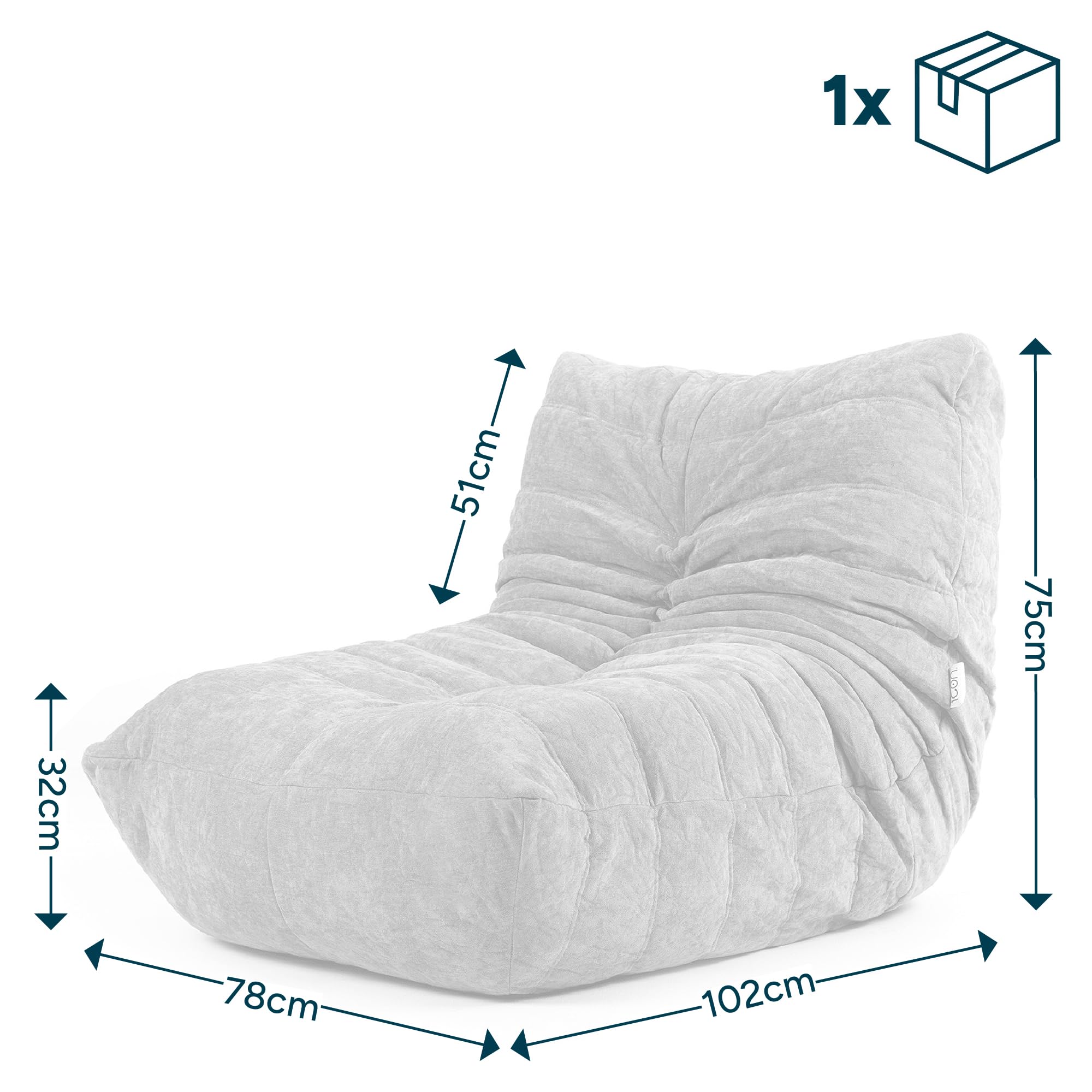 Icon Enzo Bodenstuhl mit Rückenlehne, Orange, Chenille Stoff, Bequemer Stuhl mit Schaumstofffüllung inklusive, Bodensofa, Wohnzimmermöbel, Schlafzimmerstuhl, Loungesessel, Akzentstuhl