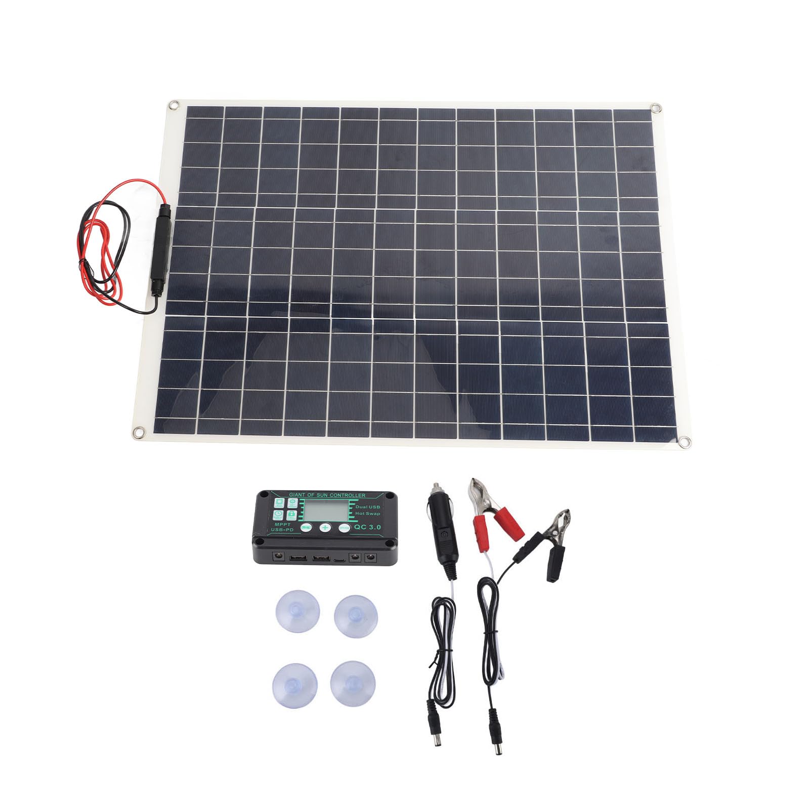 Kit di pannello solare Kit 300W Monocristallino Silicon Pannello solare Design portatile ad alta efficienza con tappeti di aspirazione controller più leggeri a clip batteria