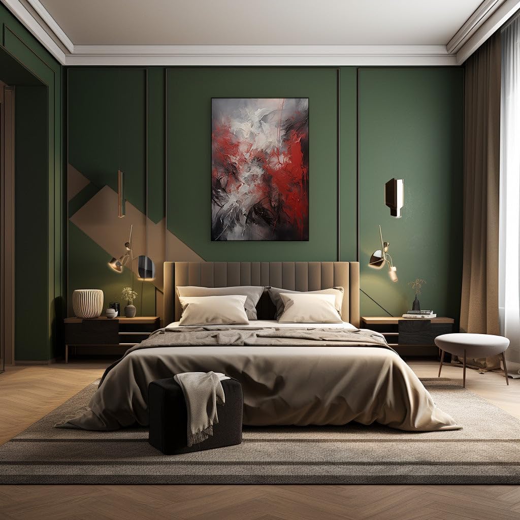 Canvas for Living Room. Energy in Motion: The Dynamic Dance of Red, White, and Black in Abstract Art, 27 x 18 inch Canvas Wall Art - Ready to Hang