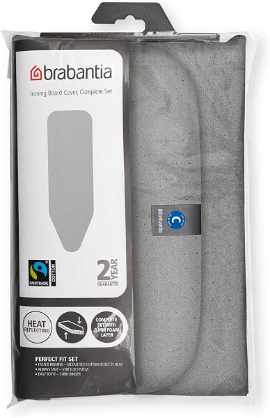 Brabantia Housse pour Table à Repasser C, 124 X 45 cm - Coton, Mousse 4 mm & Feutre 4 mm – Silver - 2