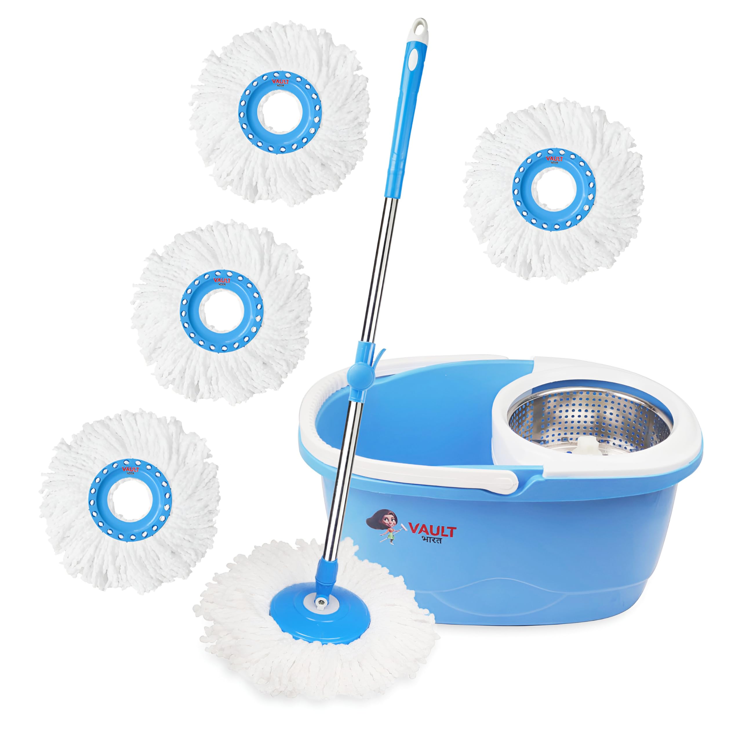 See full amazon price history chart for Vault Bharat Premium Heavy Quality Oval Shape Stainless Steel Mop Bucket for Floor Cleaner| Bucket Floor Cleaning and Mopping System with 4 Refill, Model: V52+4 (Warranty:1 Year) Vault Bharat Premium Heavy Quality Oval Shape Stainless Steel Mop Bucket for Floor Cleaner| Bucket Floor Cleaning and Mopping System with 4 Refill, Model: V52+4 (Warranty:1 Year) (B0CZ79N5WN) Amazon Price History, Amazon Price Tracker