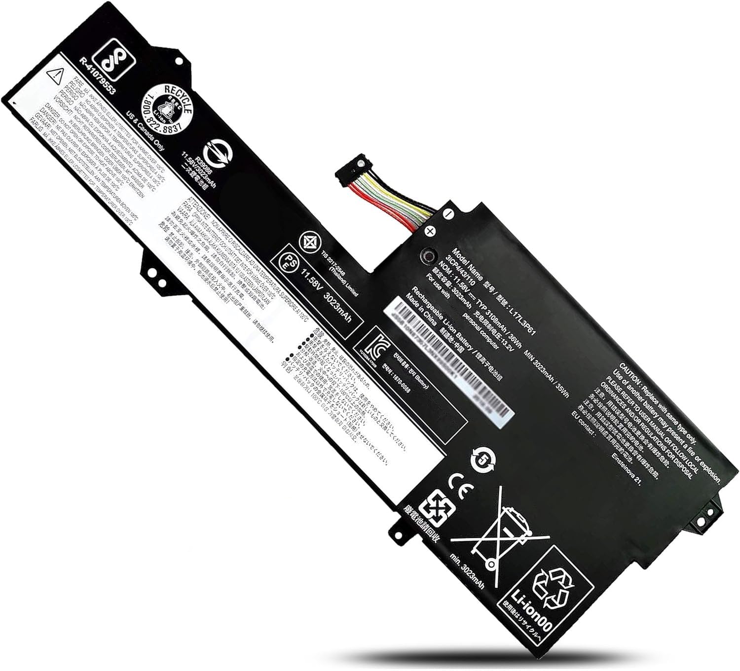WeFly L17L3P61 Laptop Battery Compatible for Lenovo IdeaPad Yoga 720-12IKB Yoga 520-12 320-11 320S-13IKB 7000-13 Series L17C3P61 L17M3P61(11.58V 36Wh 3108mAh) (Type A) (B0D62RLSQP) Amazon Price History, Amazon Price Tracker