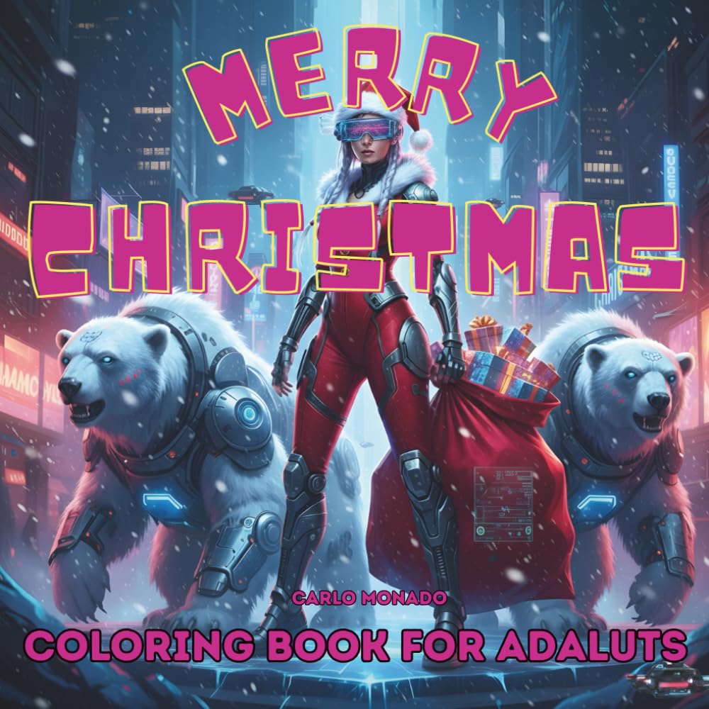 Cyber Christmas Coloring Book for Adults: Sci-Fi Holiday Scenes, Futuristic Santa, and Neon Winter Vibes to Color