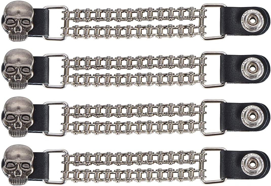 Double Chain Skull Motorcycle Vest Extender