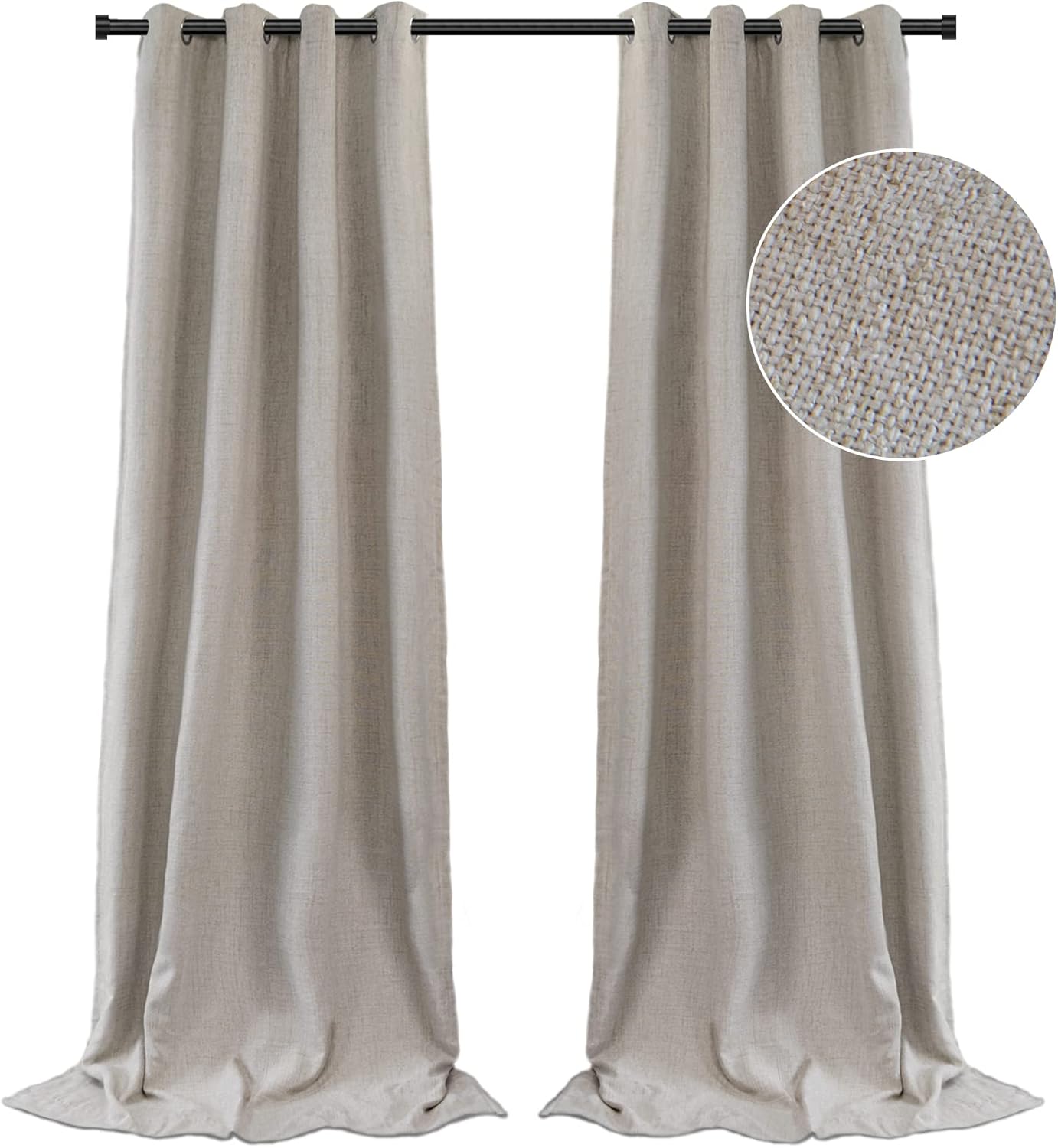 100 Blackout Curtains for Bedroom 84 inches Long,Grommet