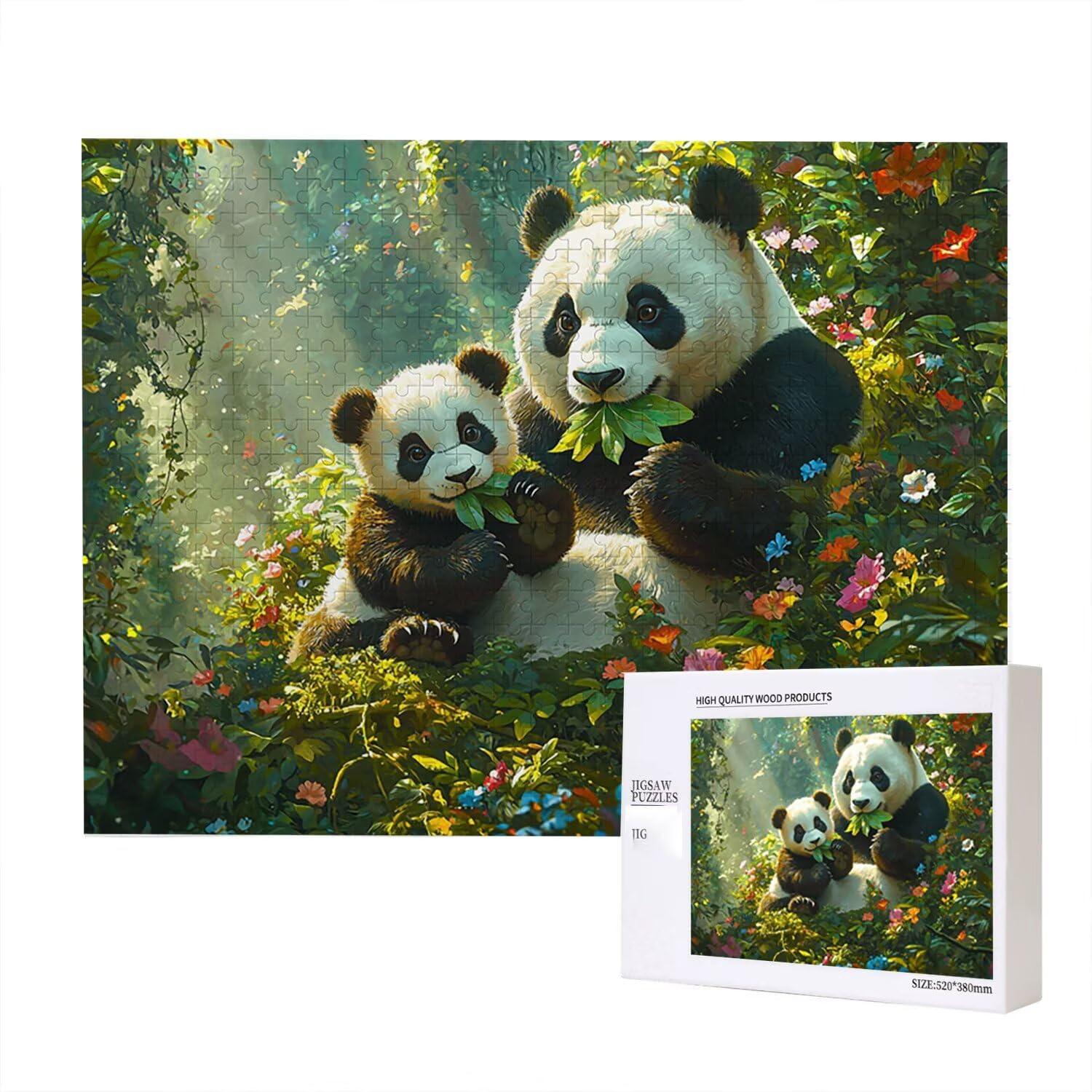 Puzzle dla dorosłych 1000 elementów Puzzle Dżungla Panda 75x50cm-Gra edukacyjna-Puzzle Wyzwania Gra edukacyjna, Puzzle dla kobiet, Prezenty dla mężczyzn Dekoracja domu-aktywności rodzinnej Idealna fr0