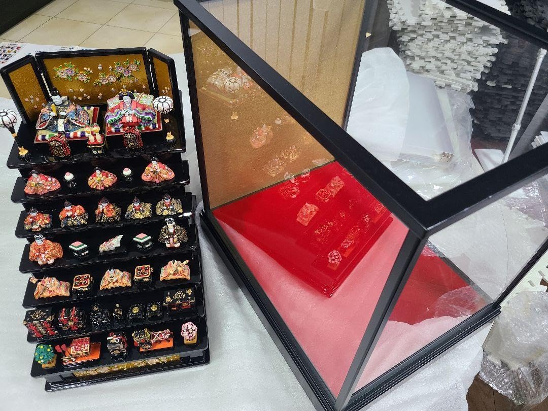 【ほぼ新品】ミニチュア雛人形 7段飾り お雛様 ひな祭り 雛祭 ガラスケース付 ほぼミニチュア雛人形 7段飾り お雛様 ひな祭り 雛祭 ガラスケース付