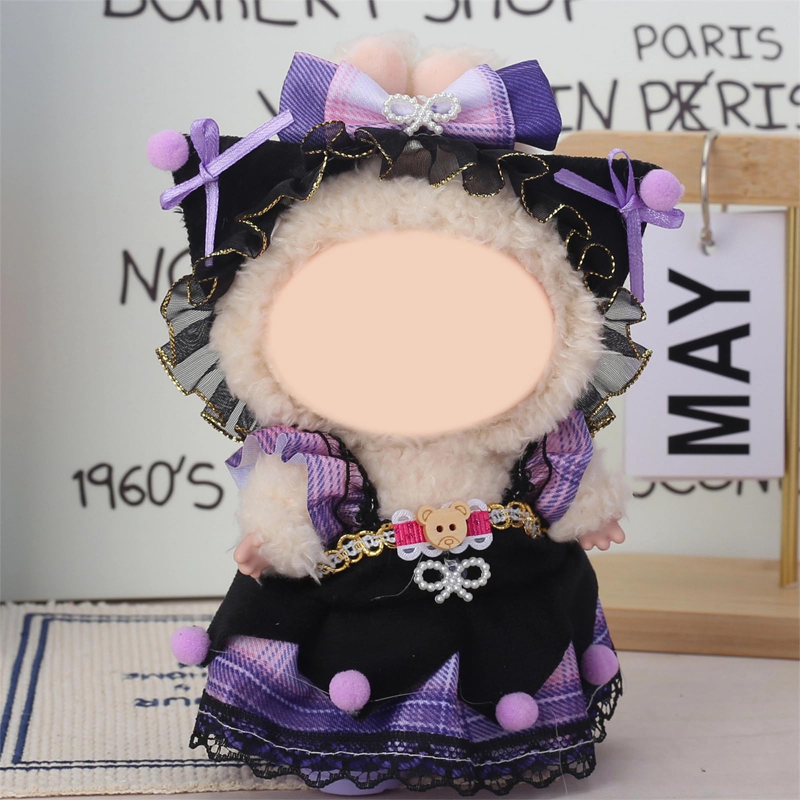 Ensemble De Vêtements Pour Poupée Labubu – Robe, Combinaison Et Chapeau – Adapté Aux Peluches 17 Cm (poupée Non Incluse)
