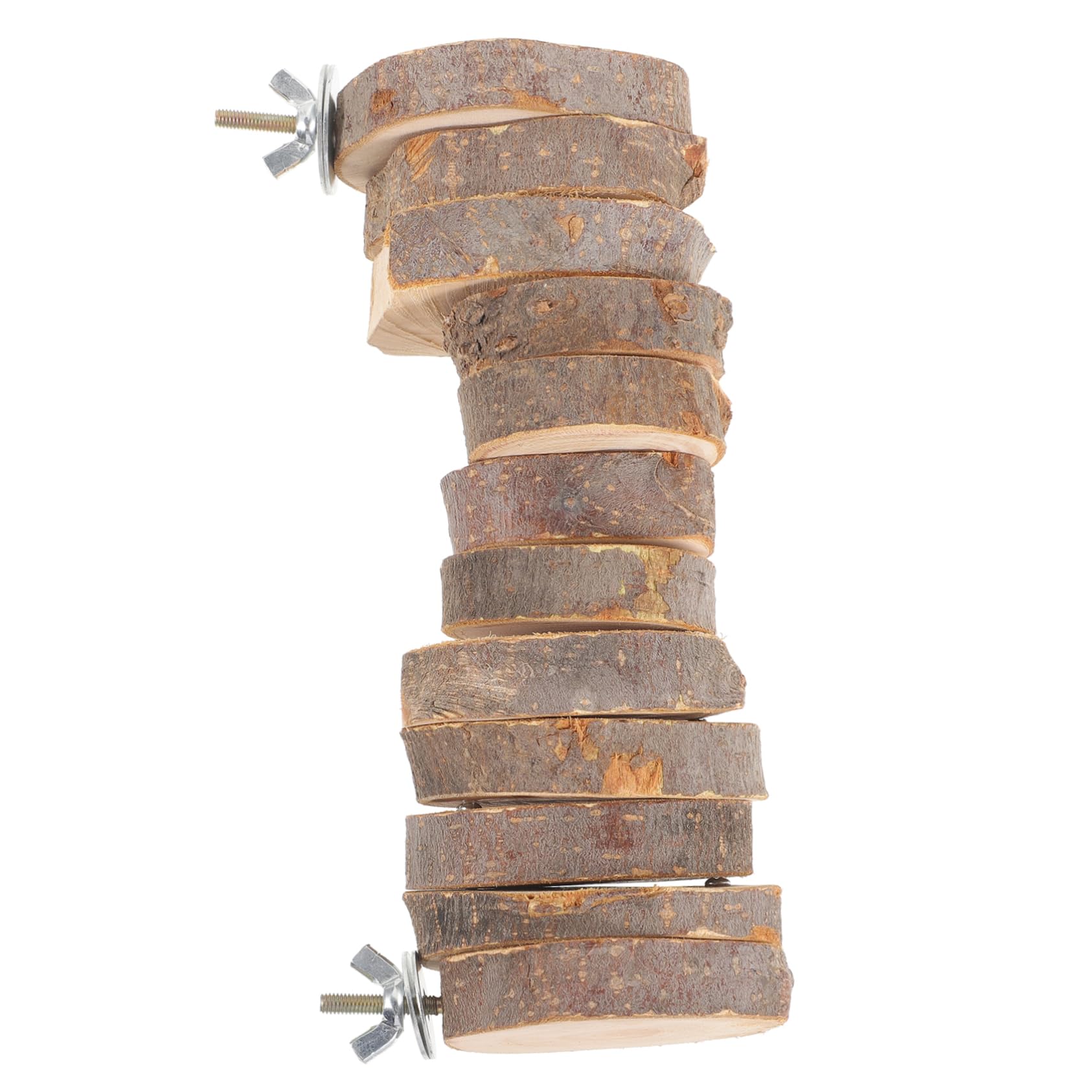 POPETPOP Wooden Bird Ladder Claw Grinding Platform for Parrots and Hamsters Rungs Approx Easy to Install Climbing Perch for Pets Activity Space Enhancer