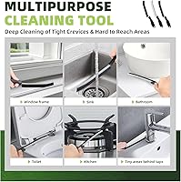 Vista 5 de Cepillo de limpieza – Cepillo de limpieza de hendiduras de cerdas duras para espacios reducidos, cepillo de fregado de huecos, cepillo de lechada