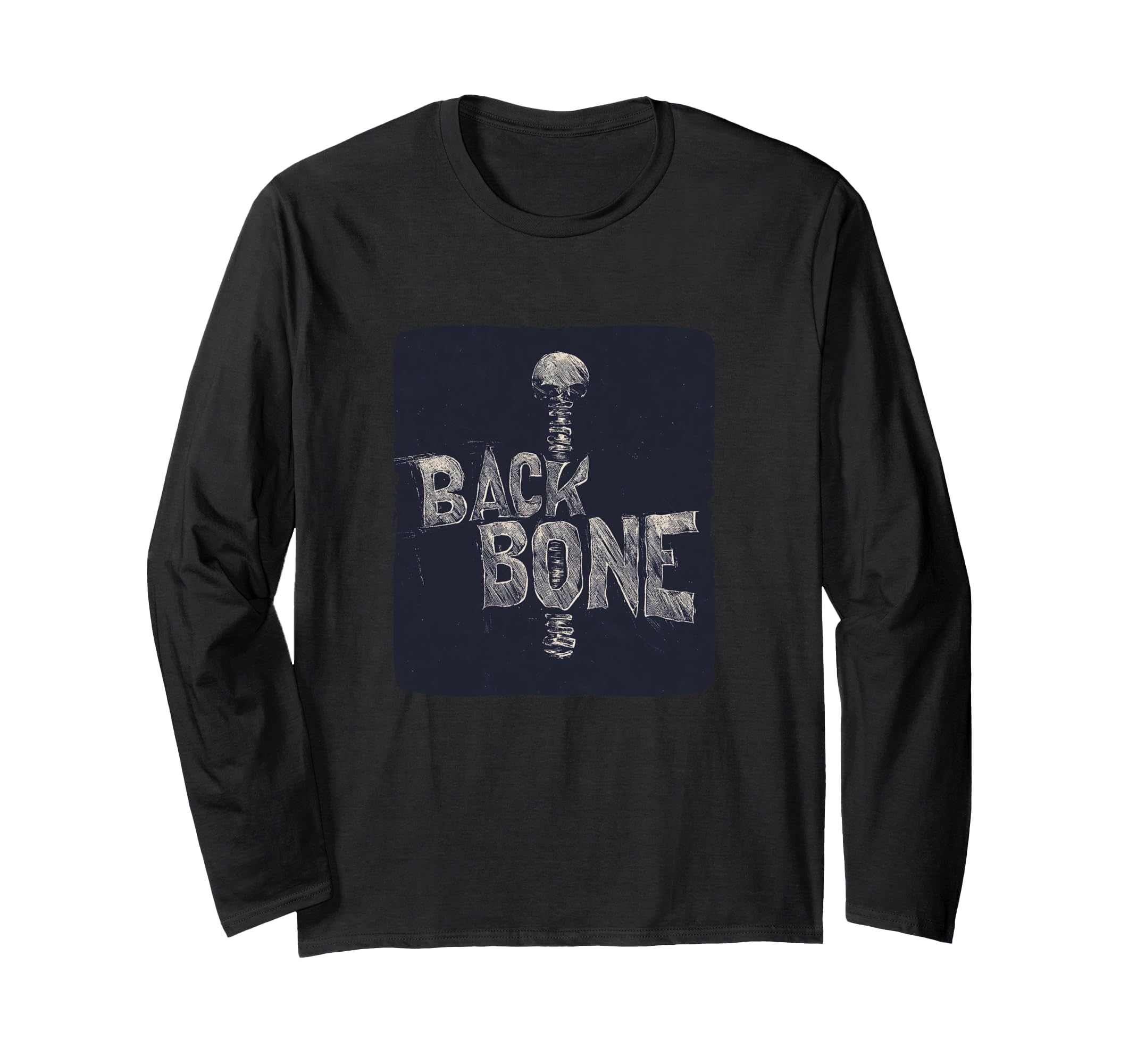 Cool Backbone Statement Costume for Adults and Kids Long Sleeve T-Shirt, Black