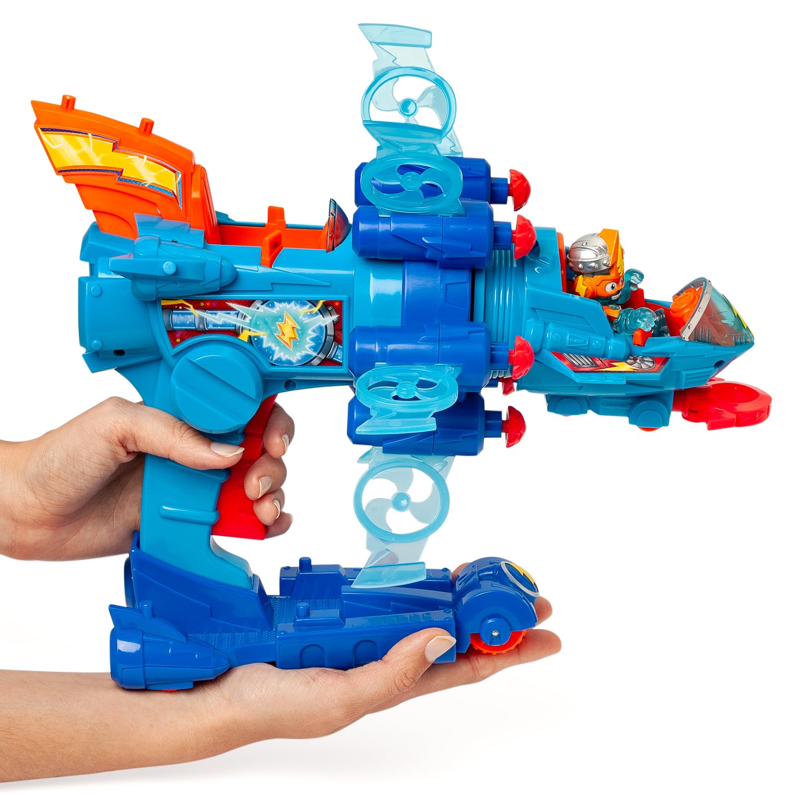 SUPERTHINGS KAZOOM Power – Vehículo Multi-acción de la Serie de TV ''Kazoom Power'', Contiene 1 Blaster Jet, 1 Kid Kazoom Exclusivo y 6 Proyectiles