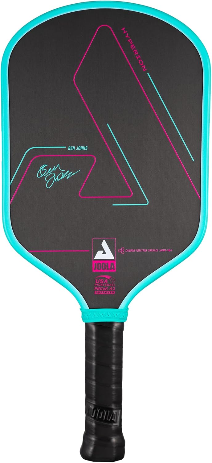 JOOLA Ben Johns Hyperion CFS Pickleball Paddle – Carbon Surface with High Grit & Spin, Elongated Handle, USAPA Approved Ben Johns Paddle