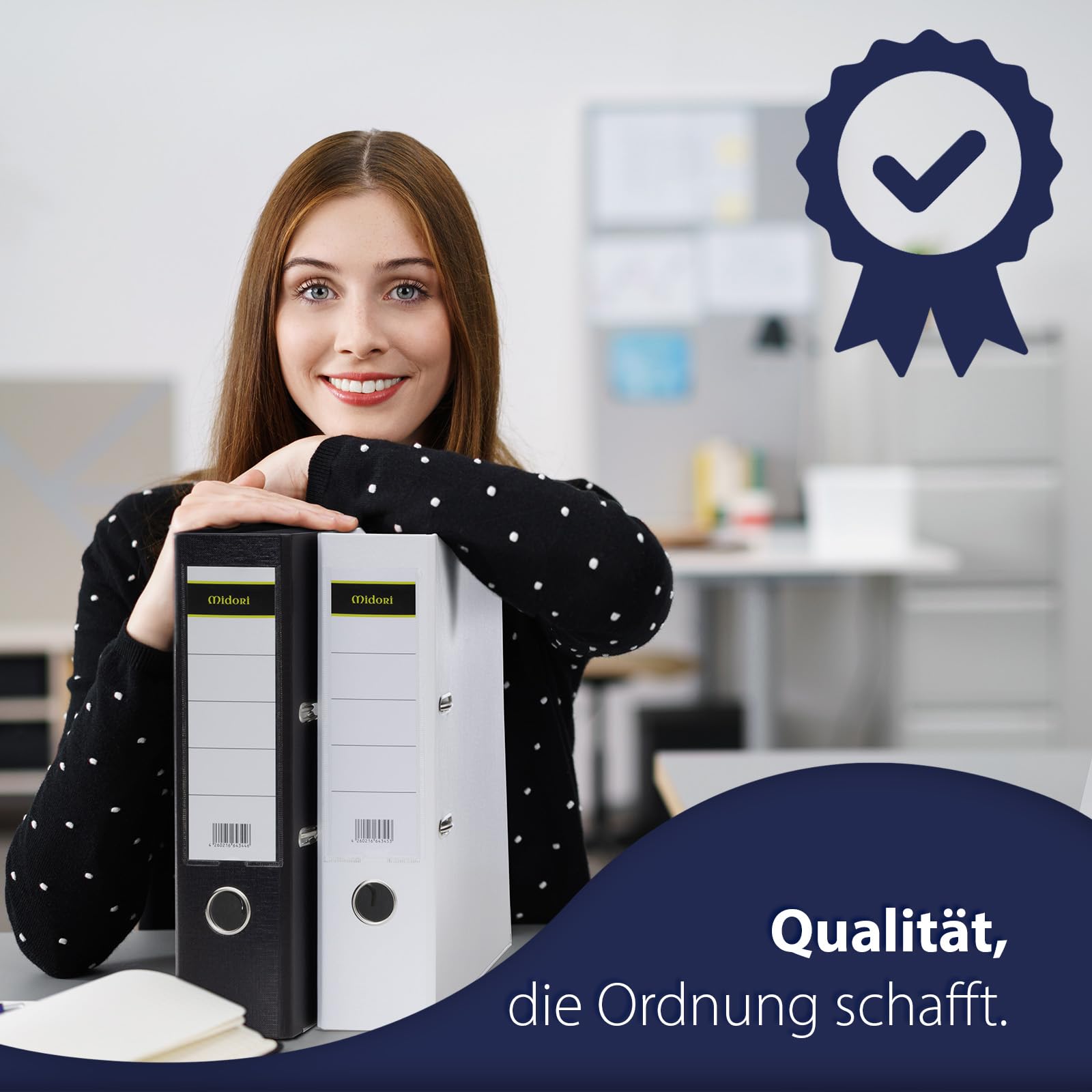 MIDORI Ordner aus 100% Recycling-Papier | 20er Pack Wolkenmarmor-Aktenordner 8 cm breit im DIN A4 Format | Blauer Engel zertifizierter Briefordner Ringordner