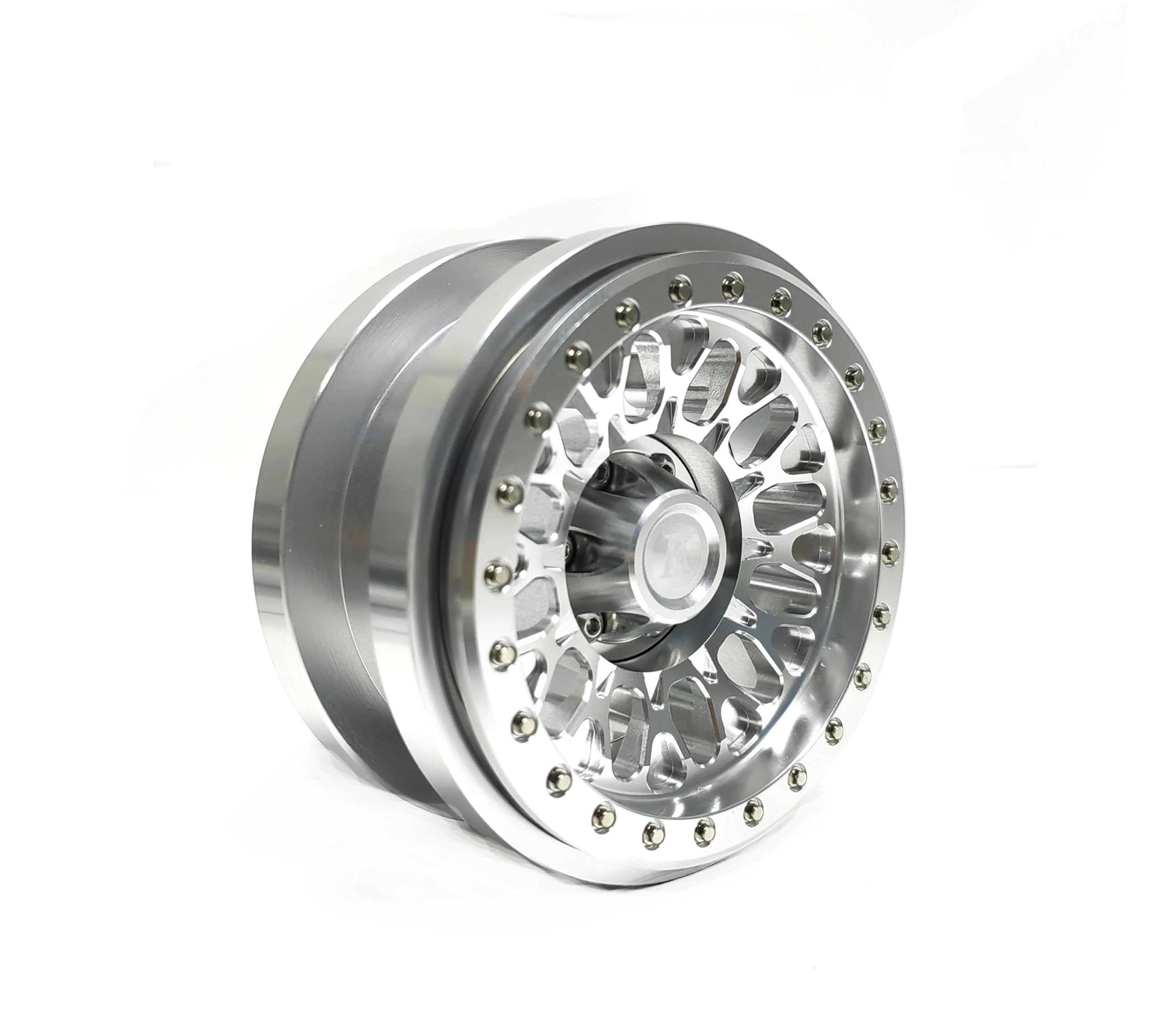 KEBEILEE CNC 2.9'' Aluminum Bead Lock Wheel For Axial SCX6 Trail Honcho 1/6 1pcs (silver)