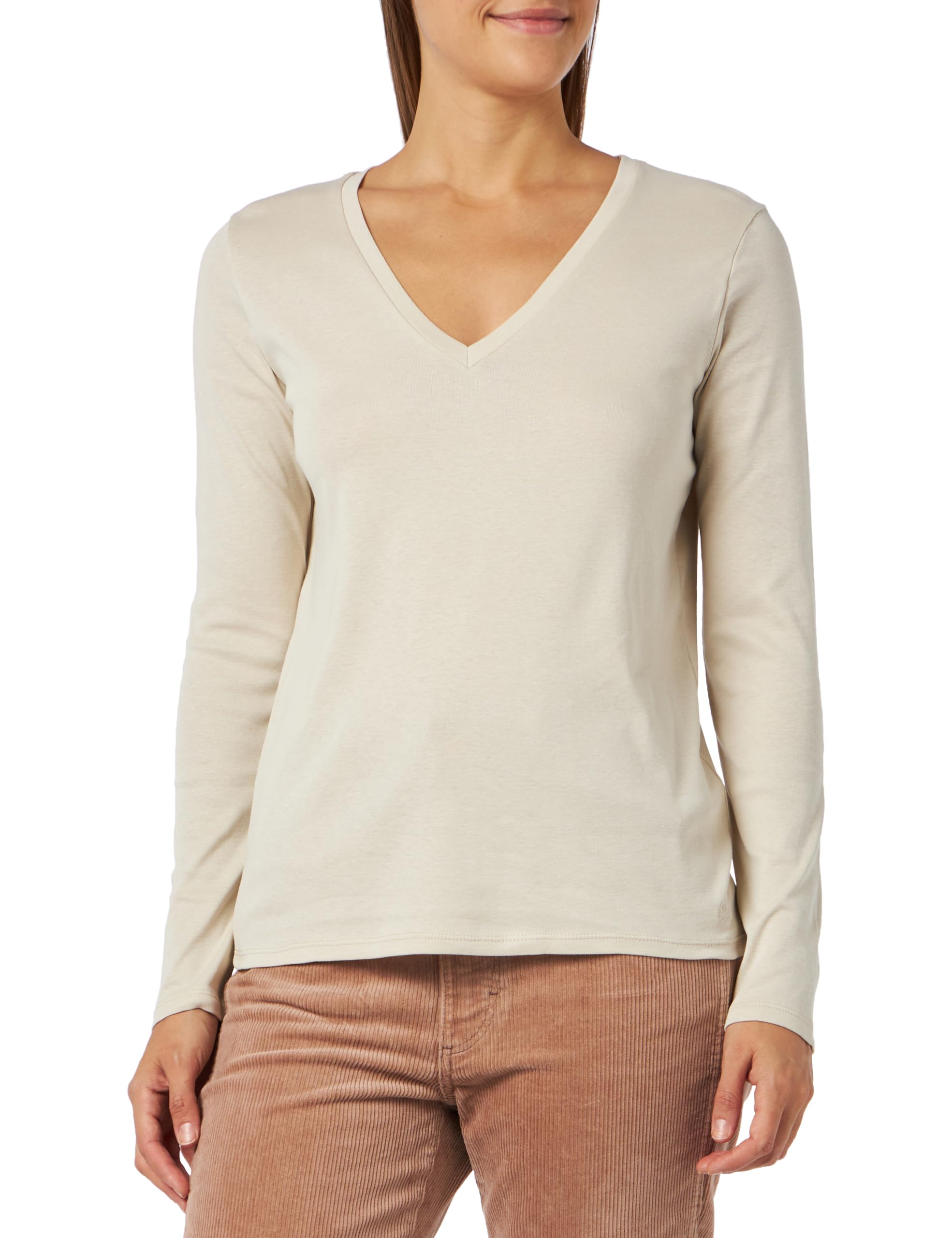 United Colors of Benetton Women's T-Shirt M/L 3ga2e4245, Light Beige 152, S