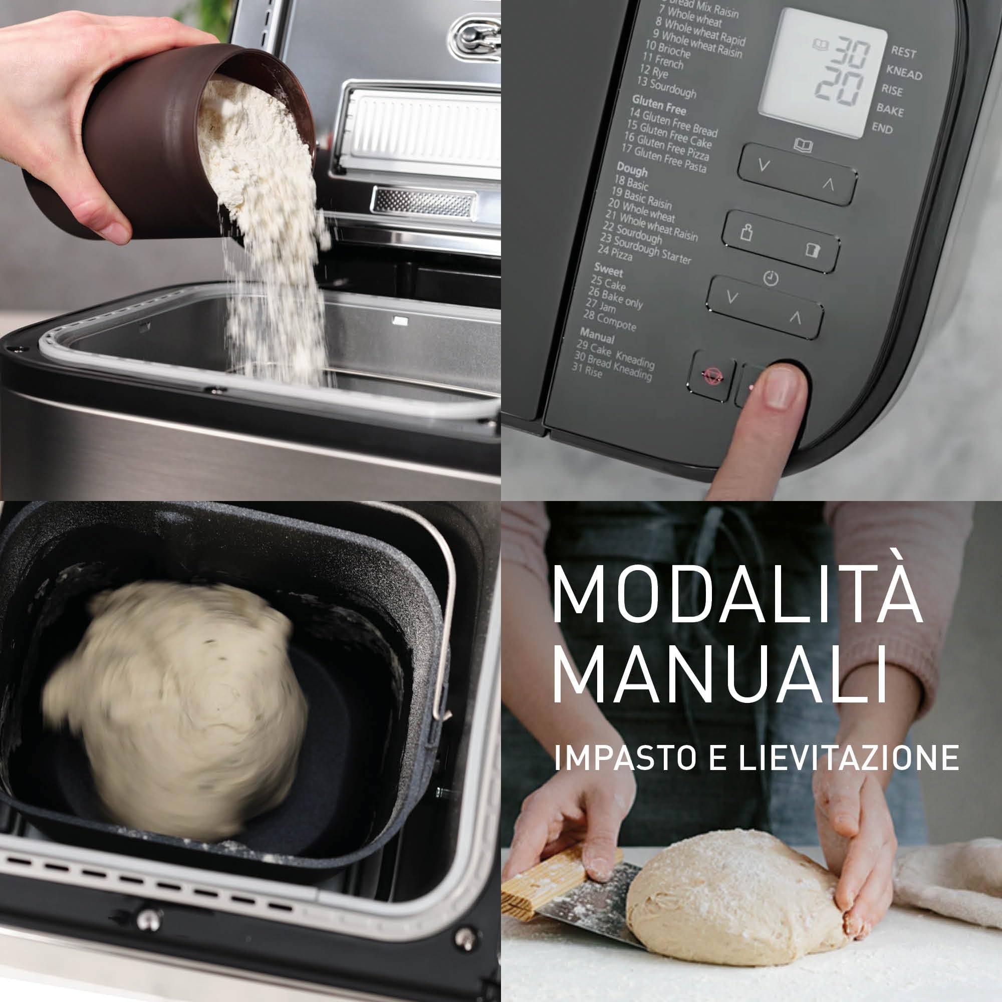 Panasonic SD-YR2550SXE Macchina per il Pane, 31 Programmi Cottura, Dispenser per Lievito, Uvetta e Frutta Secca, Timer Digitale da 13 Ore, per Dolci, Pizza, Marmellate, Brioche e Gluten Free