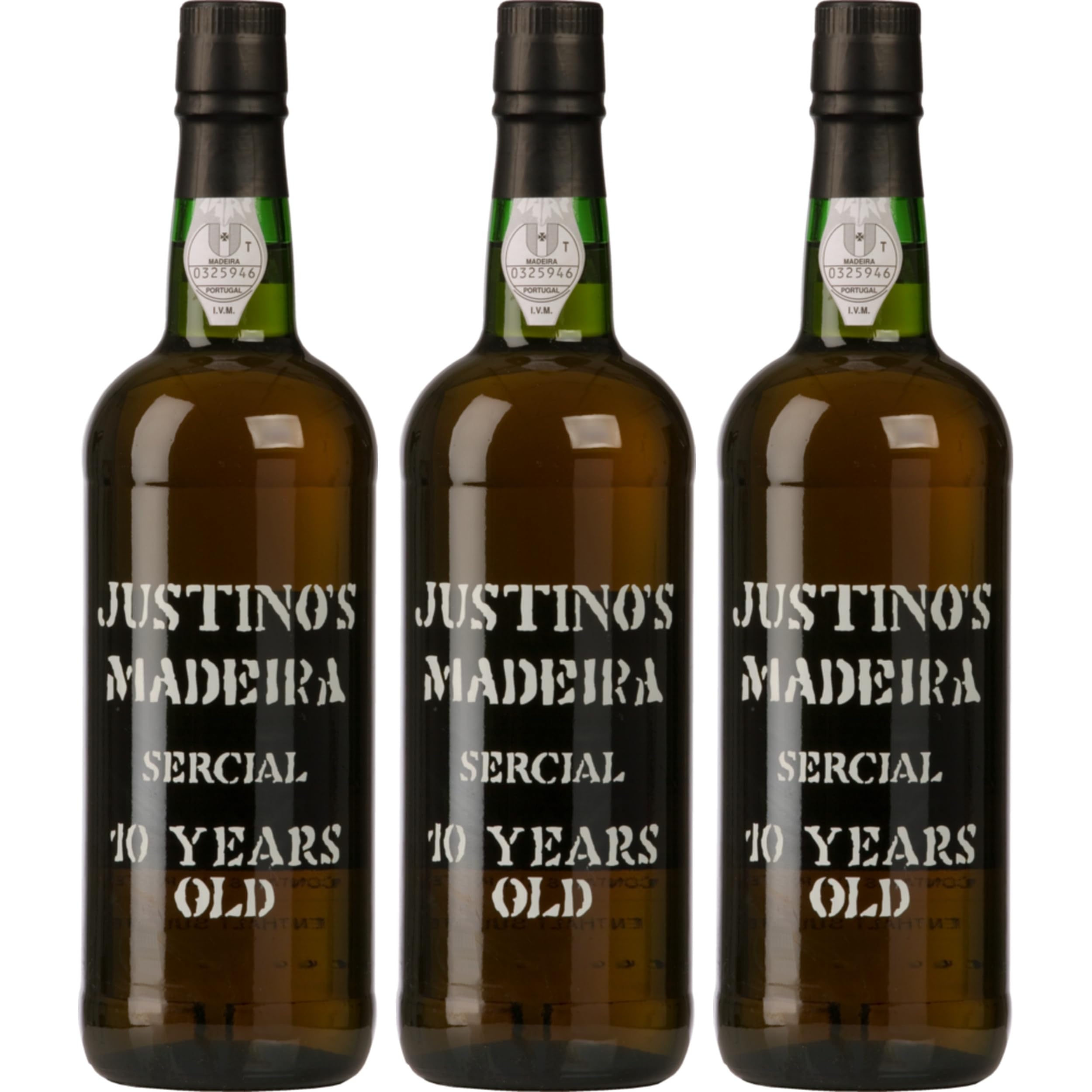 Justino's Madeira Sercial 10 Years Old Madeirawein Weiss Trocken Portugal inkl. FeinWert E-Book (3 x 0.75 l)