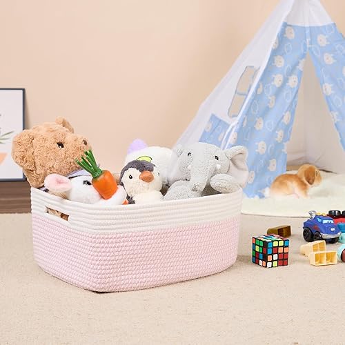 Miniatura 5 de Cestas grandes de almacenamiento para estantes, organizadores de armario, para ropa, manta, toallas, guardería, caja de cestas de juguetes, cestas