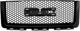 Armordillo Round Hole Mesh Style Front Grille|Compatible With 2007-2013 GMC Sierra 1500|8720721|Piano Black|Front Hood Bumper Grille
