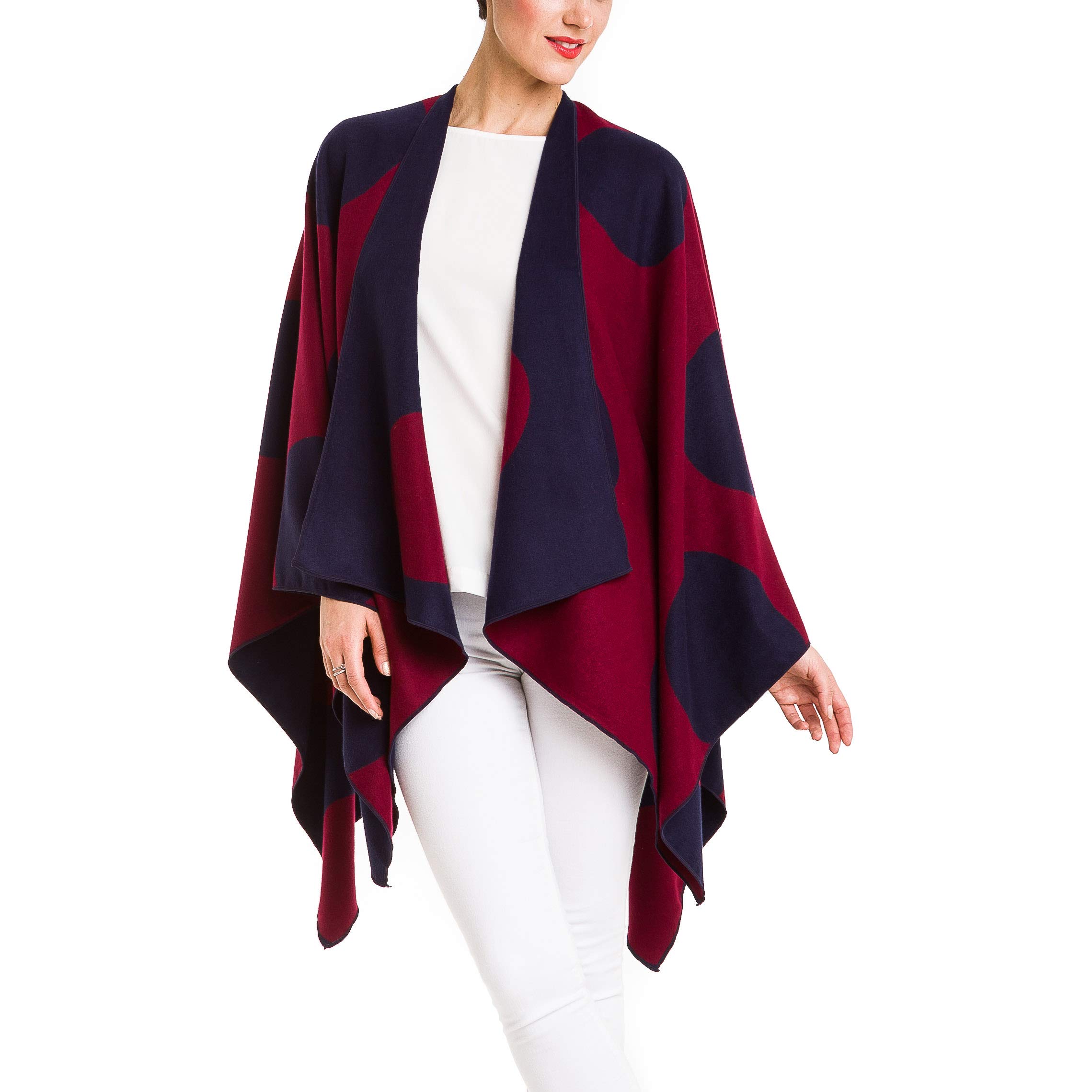 MIMOSITO Women's Shawl Wrap Poncho Ruana Cape Cardigan Sweater Open Front for Fall Winter