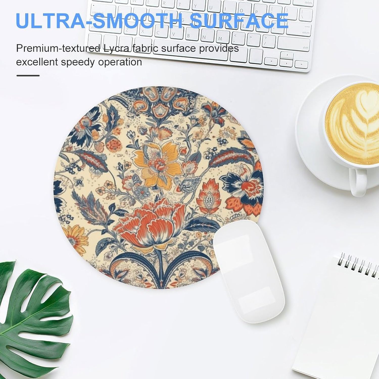 French Country Style Mousepad Cute Small Round Mousepad for Wireless Mice Gaming Work Laptop Mini Computer Mousemat Home Decor Office Desk Accessories 7.8 X 7.8 Inch image 4