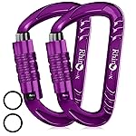 Rhino Produxs 12kN (2697 lbs) Heavy Duty Carabiner Clips, for Securing Pets, Outdoor, Camping, Hiking, Hammock, Dog Leash Harness, Keychains