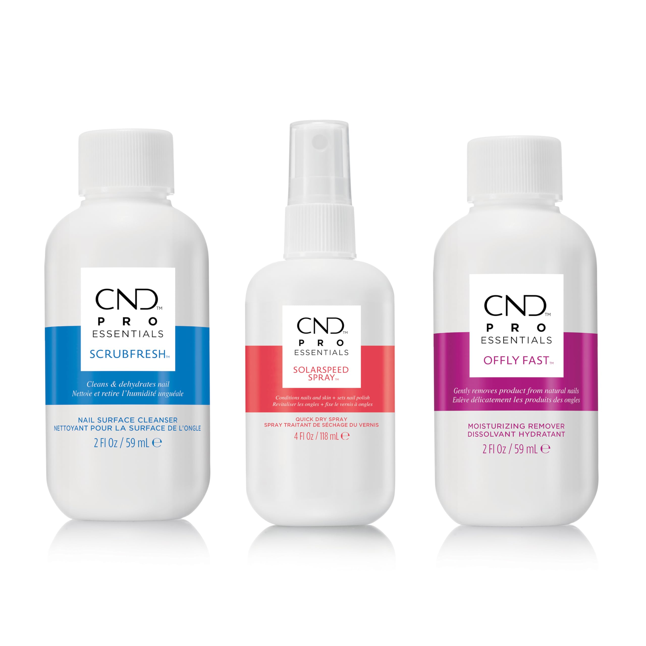 CND Offly Fast, Service Essentials Removedor de Esmalte Hidratante, Fórmula con Aceite de Macadamia y Vitamina E, Elimina SHELLAC y VINYLUX, 222ml