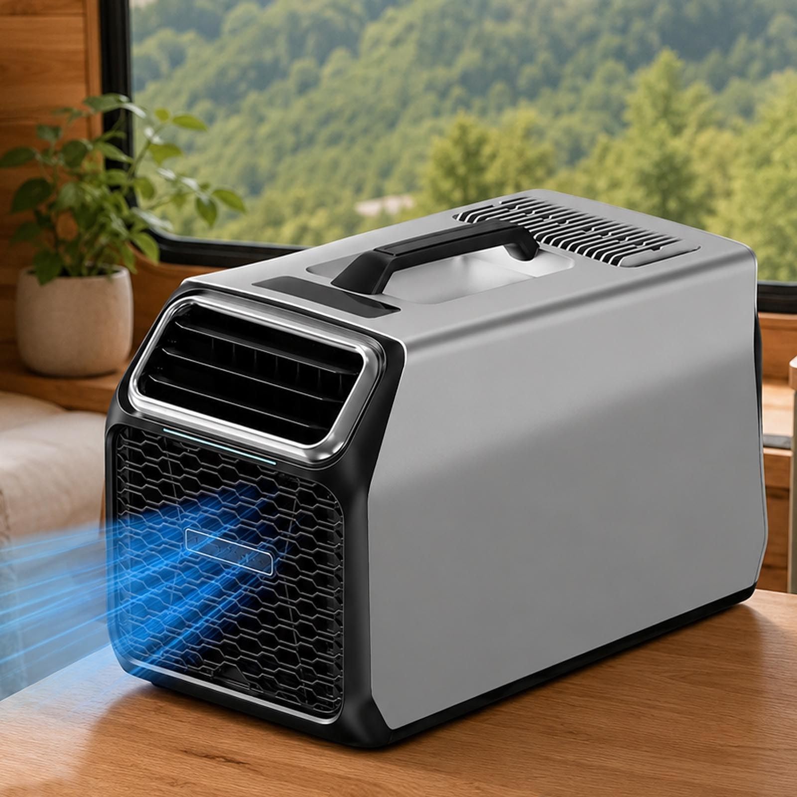 Camping&Home Portable Air Conditioner, 5000 BTU Cooling Unit Grey-110V
