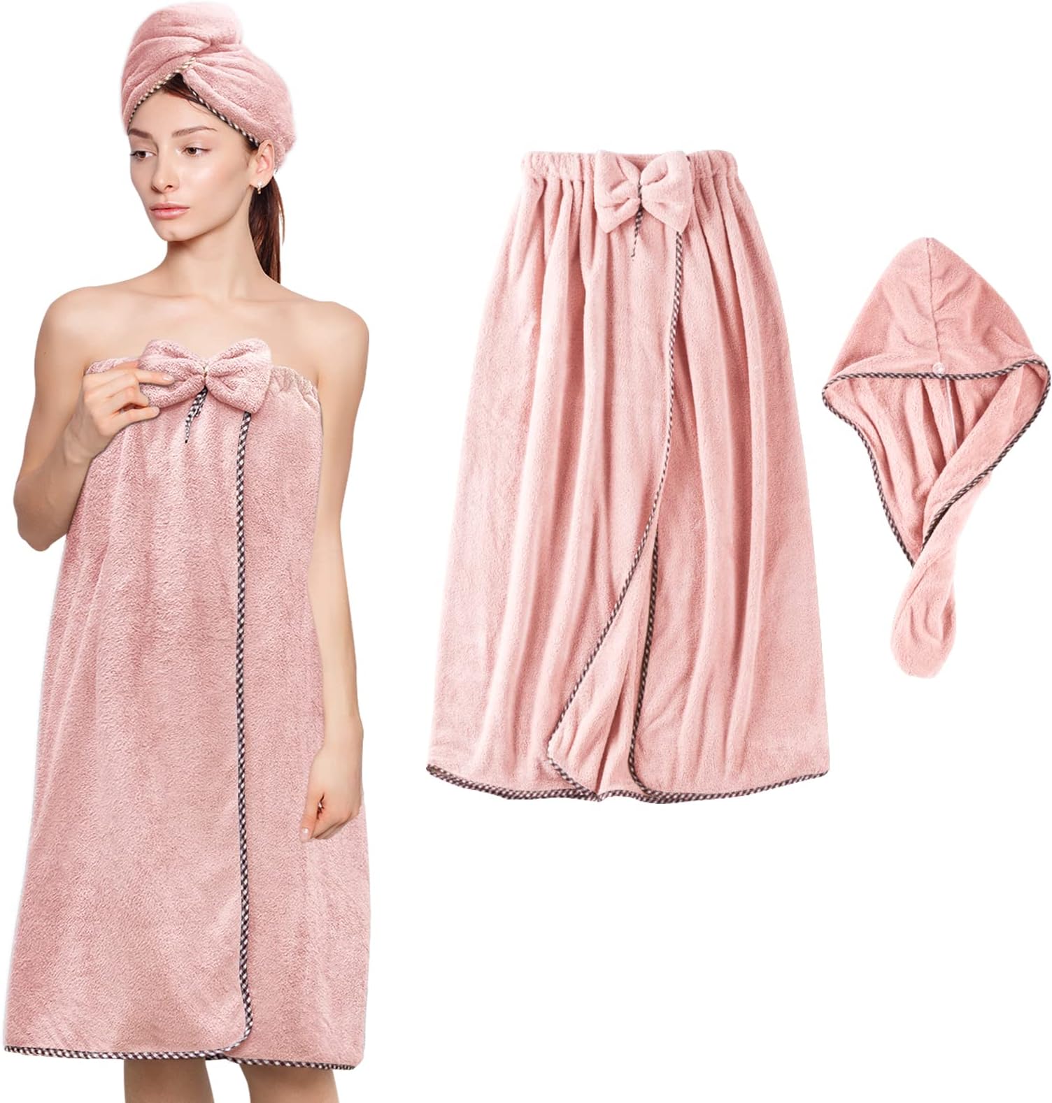 Amazon.com: KOIKEY Hair Towel Women Bath Wrap - Adjustable Microfiber ...